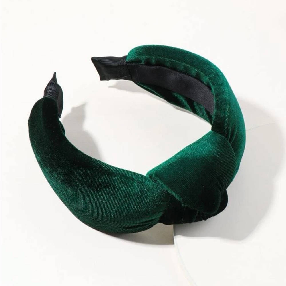 New! ✨ Emerald Green Luxe Velvet Oversized Top Knot Boutique Statement Headband